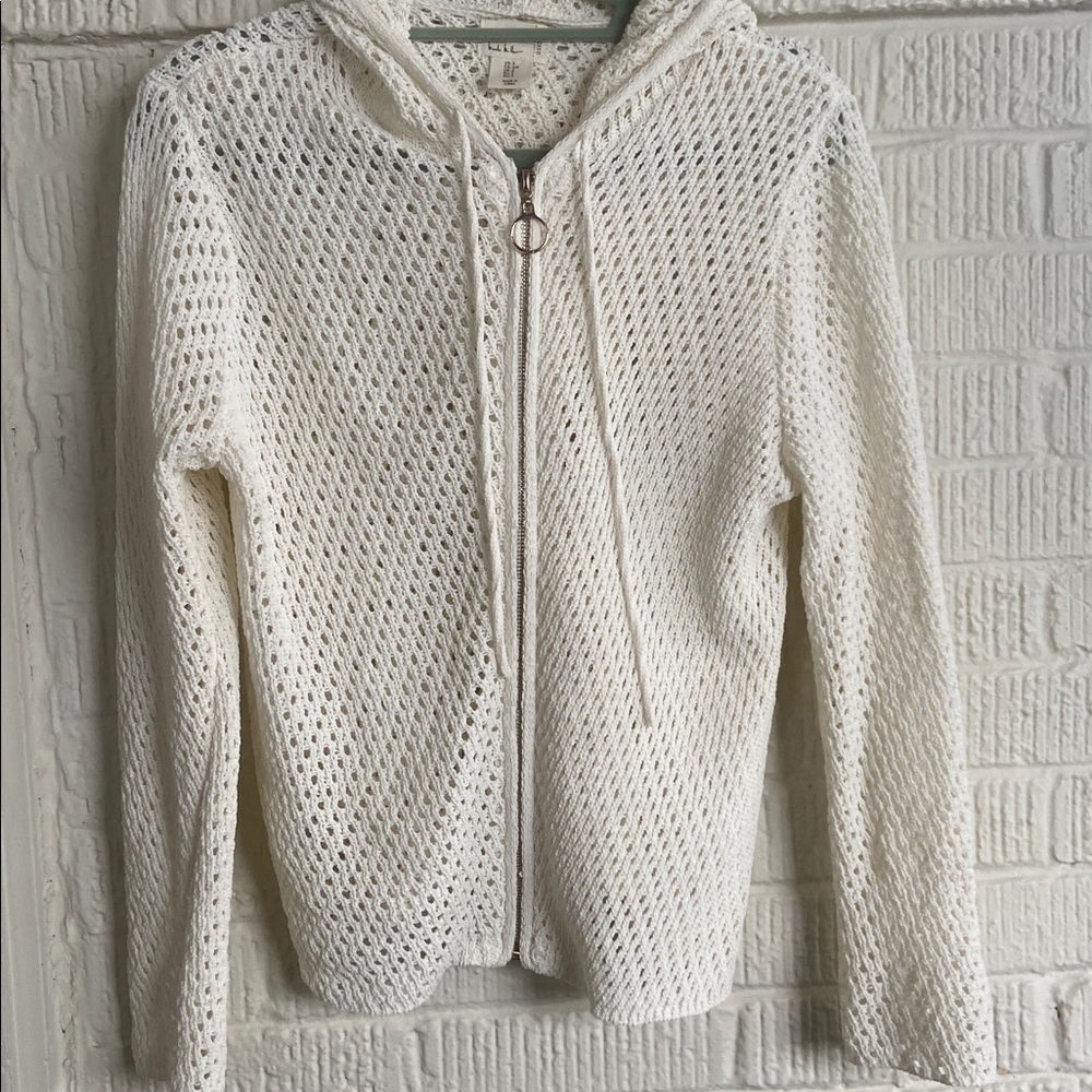 Crème Knit Zip-Up Hoodie